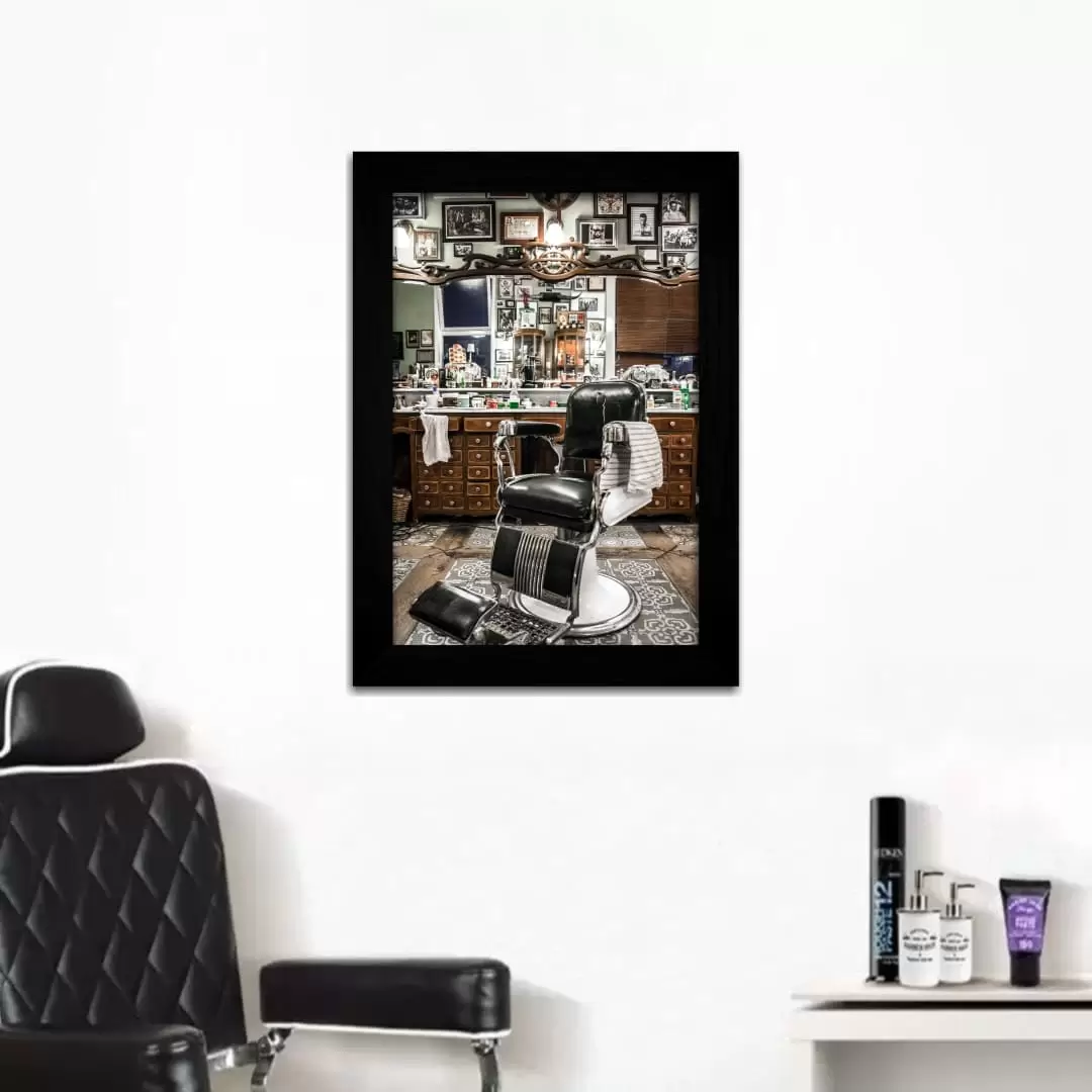 Quadro Decorativo Barbearia - Moldura Preta -