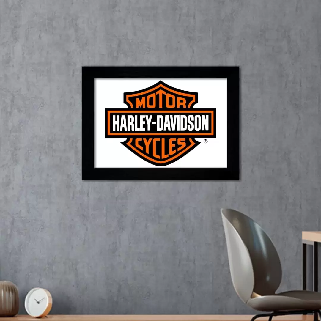 Quadro Decorativo Veículos - Harley - Moldura Preta -