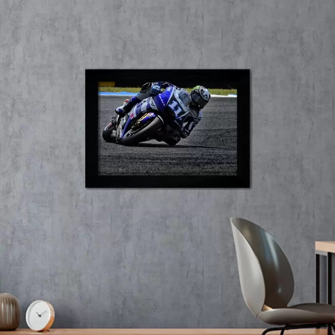 Quadro Decorativo Moto de Corrida - Moldura Preta -