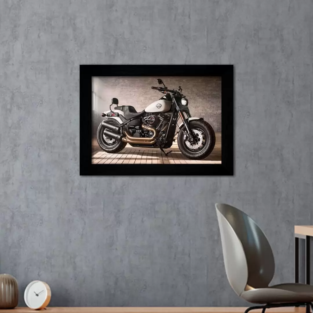Quadro Decorativo Motocicleta - Moldura Preta -