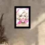 Quadro Decorativo Pink Marilyn Monroe - Moldura Preta -