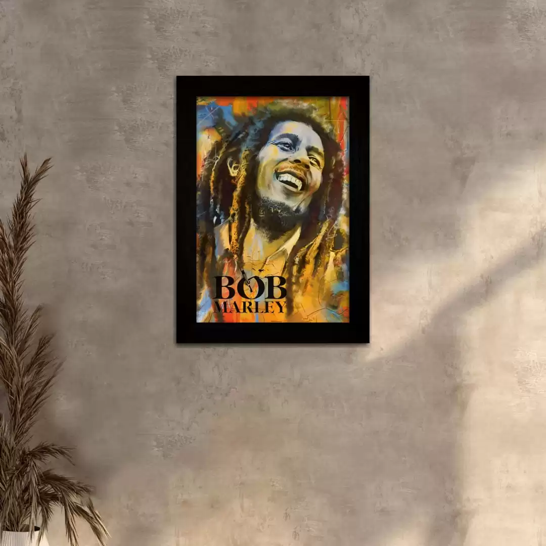 Quadro Decorativo Bob-Marley - Moldura Preta - Quadro Decorativo Bob-Marley - Moldura Preta -
