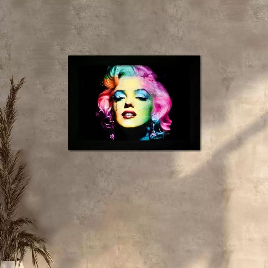 Quadro Decorativo Marilyn-Monroe Colorido - Moldura Preta - Quadro Decorativo Marilyn-Monroe Colorido - Moldura Preta -