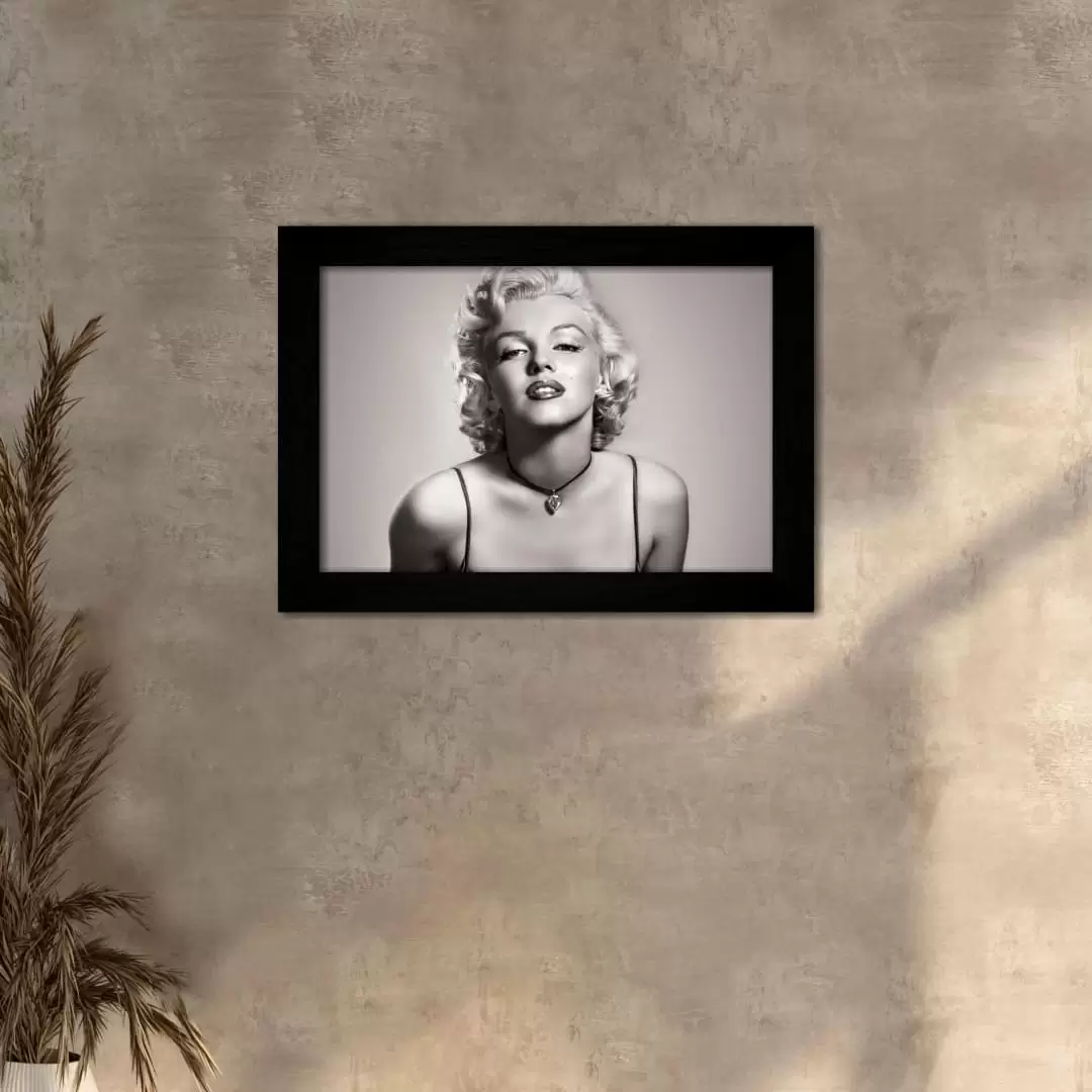 Quadro Decorativo Marilyn-Monroe Realista - Moldura Preta - Quadro Decorativo Marilyn-Monroe Realista - Moldura Preta -