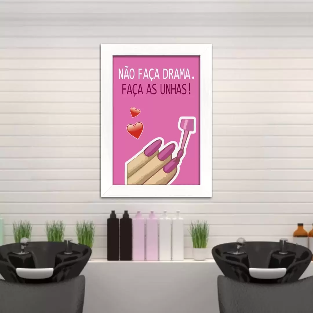 Quadro Decorativo Frase - Faça as Unhas - Imagem 2