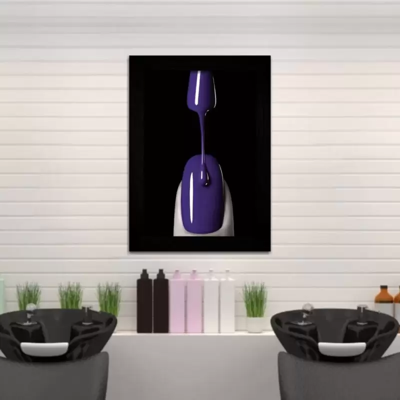 Quadro Decorativo Moda - Esmalte - Moldura Preta -