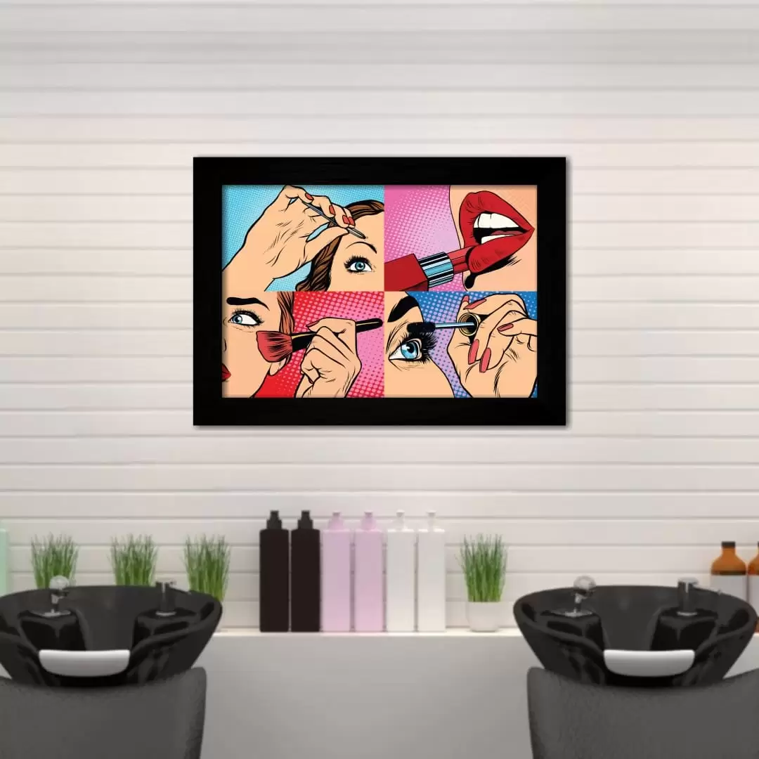 Quadro Decorativo Moda - Maquiagem - Moldura Preta - Quadro Decorativo Moda - Maquiagem - Moldura Preta -