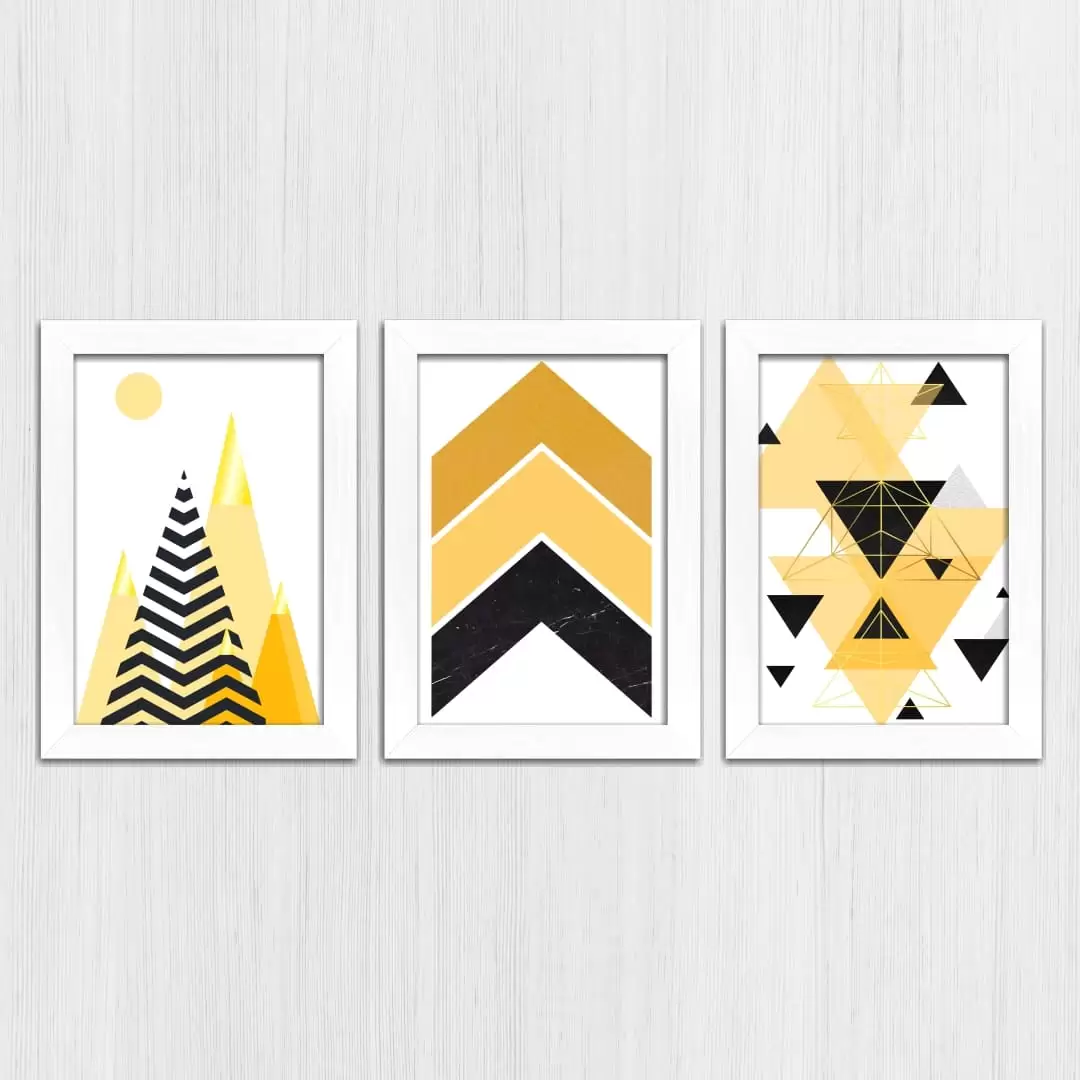 Kit 3 Quadros Geométrico-Amarelo - Imagem 4