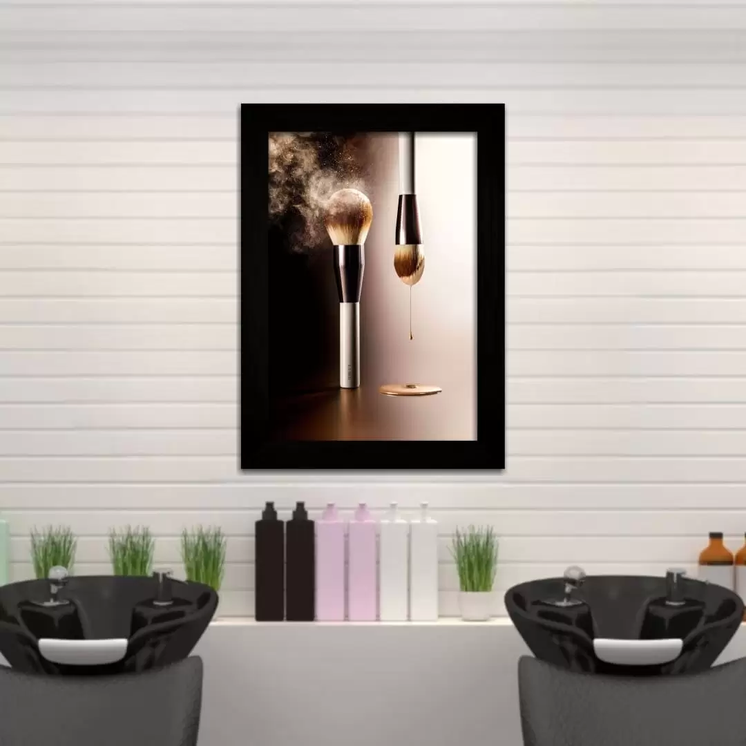 Quadro Decorativo Pincéis Base - Moldura Preta -