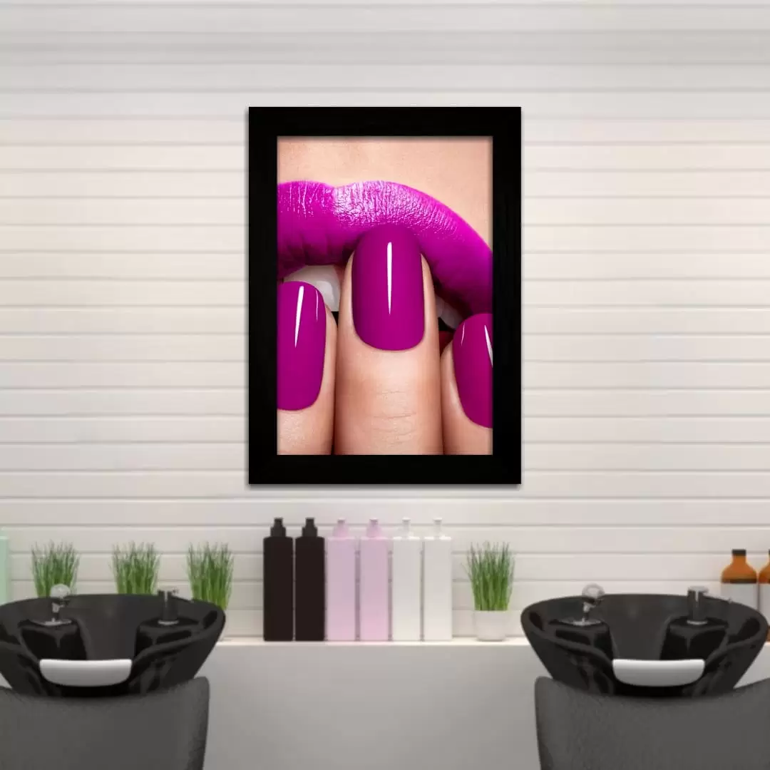 Quadro Decorativo Moda - PinkMouth - Moldura Preta - Quadro Decorativo Moda - PinkMouth - Moldura Preta -