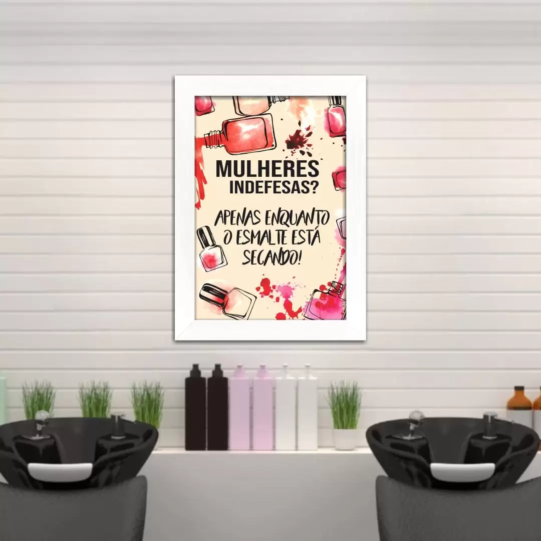 Quadro Decorativo Frase - Indefesas? - Imagem 2