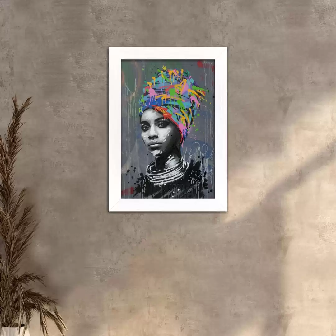 Quadro Decorativo Mulher Negra-Turbante - Imagem 2