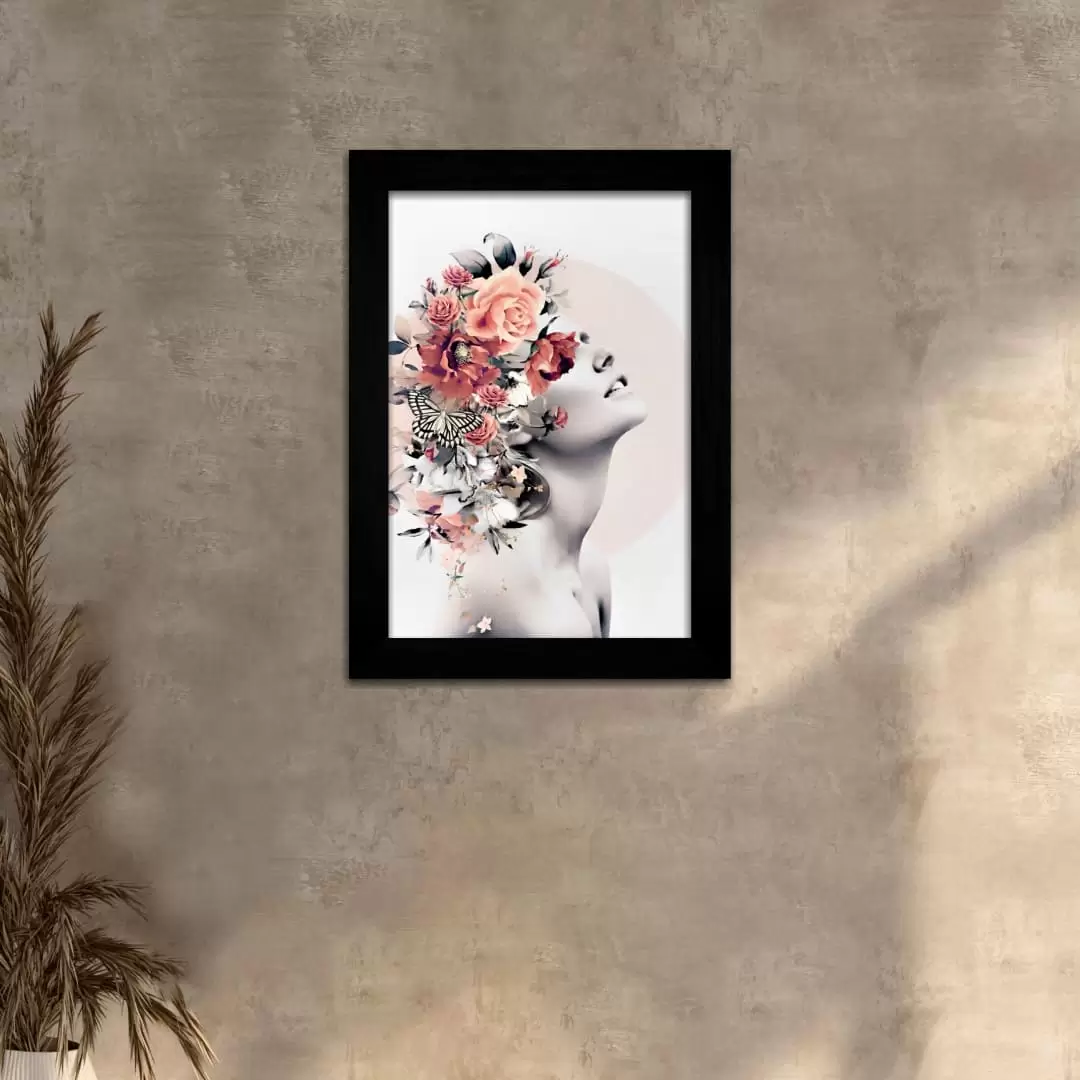 Quadro Decorativo Flores Sortidas - Moldura Preta - Quadro Decorativo Flores Sortidas - Moldura Preta -