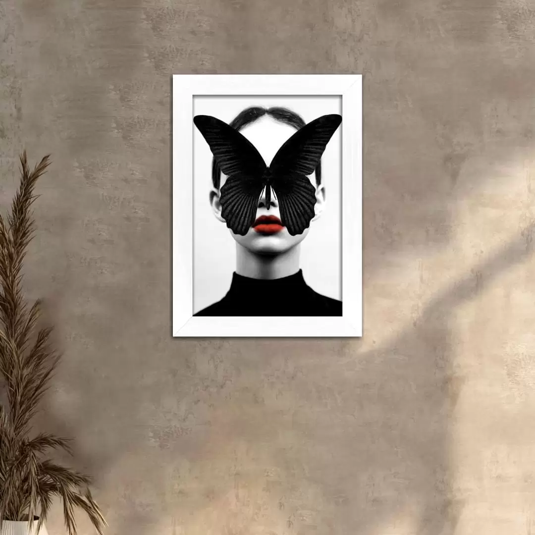 Quadro Decorativo Mulher e Borboleta - Imagem 2