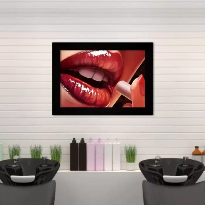Quadro Decorativo Moda - Mouth - Moldura Preta -