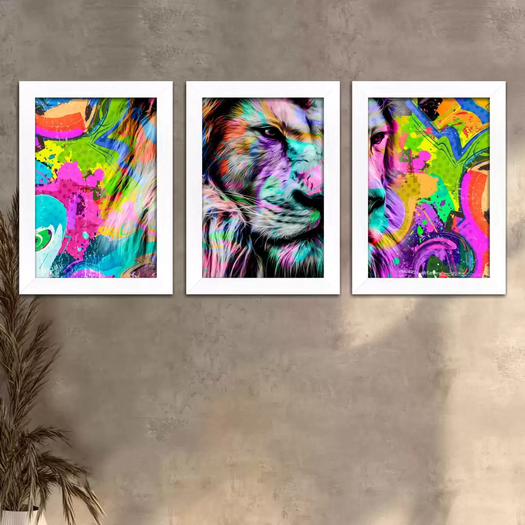 Kit 3 Quadros Arte-Leão - Imagem 2
