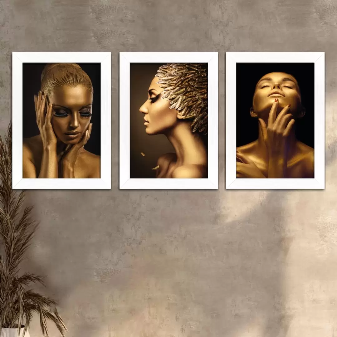 Kit 3 Quadros Mulheres de Ouro - Imagem 2