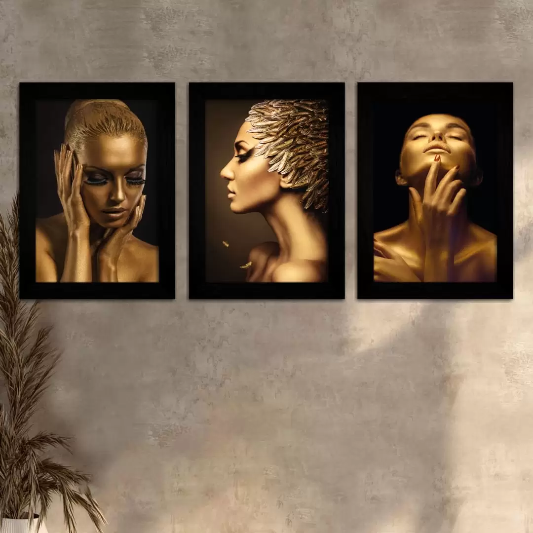 3640 Kit-3-Quadros-Mulheres-de-Ouro