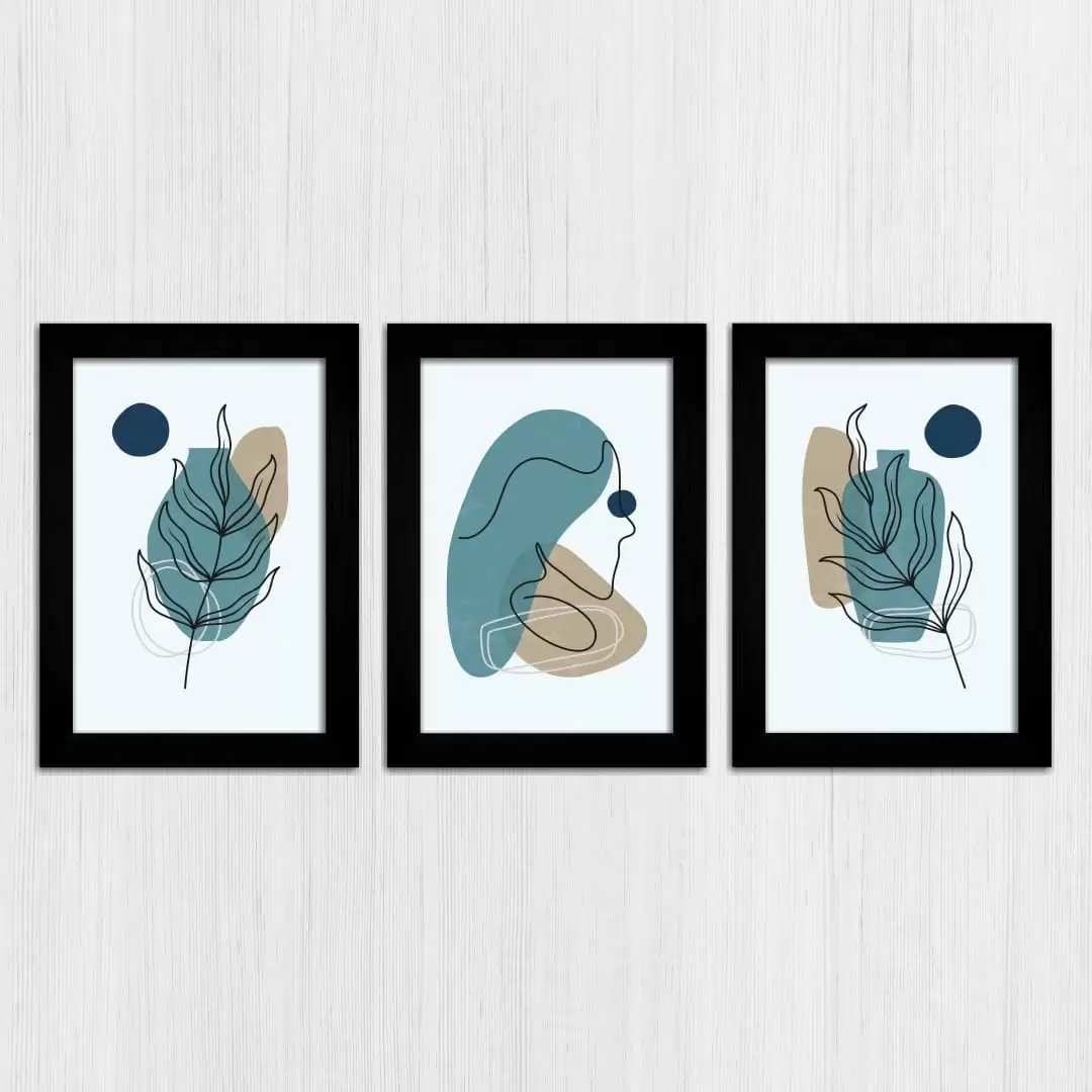 Kit 3Quadros Boho-Chic azul - Imagem 3