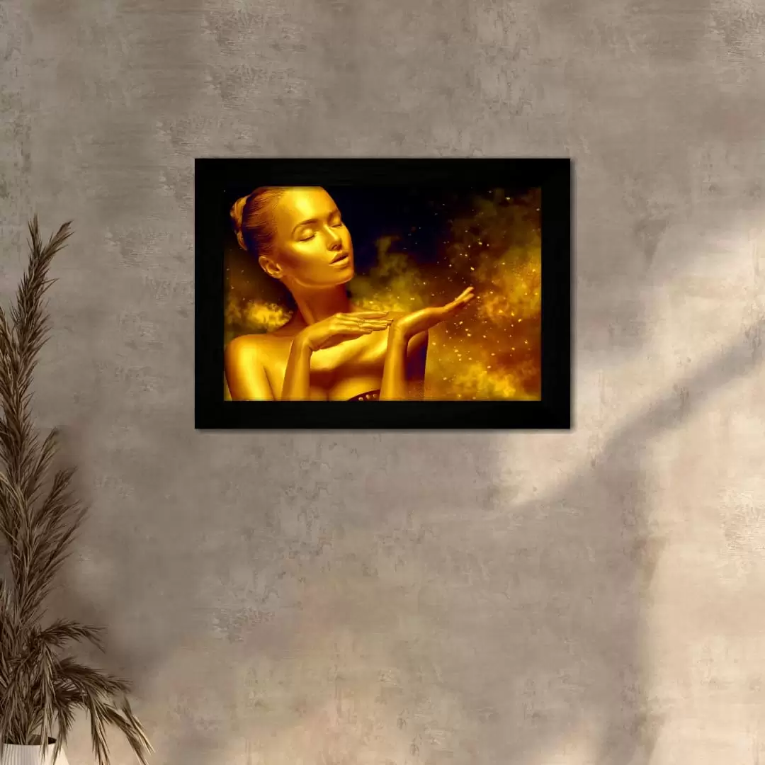 Quadro Decorativo Negra de Ouro - Moldura Preta - Quadro Decorativo Negra de Ouro - Moldura Preta -