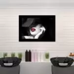 Quadro Decorativo Moda - HatWoman - Moldura Preta -