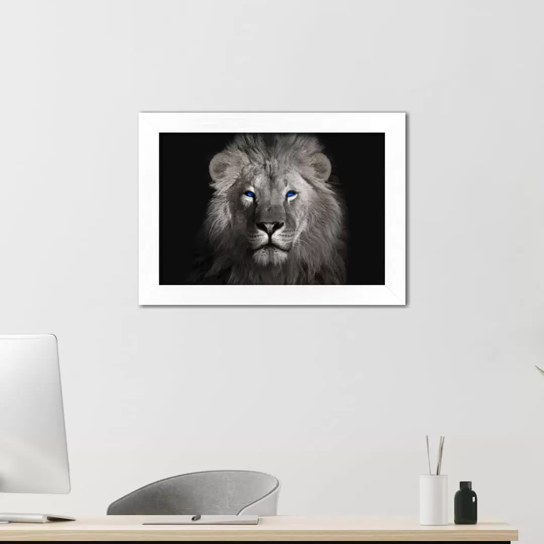 Quadro Decorativo Leão Preto-e-Branco - Imagem 2