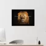 Quadro Decorativo Leão e Frase - Moldura Preta -