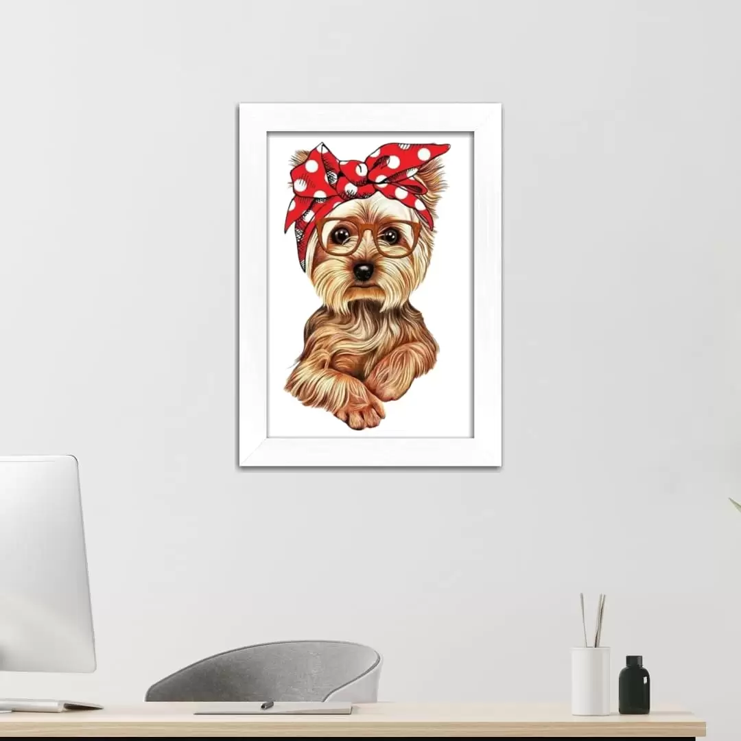 Quadro Decorativo Cachorrinha de Laço - Imagem 2