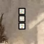 Quadros decorativos - Trio de cordinha - Moldura Preta - Alfabeto
