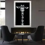 Quadro Decorativo Girafa Preto e Branco - Modelo Big's