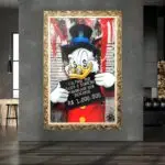 Quadro Decorativo Tio-Patinhas Culpado - Modelo Big - Moldura Luxo Bege - Ambientado