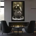 Quadro Decorativo Guerreiro Templário - Modelo Big - Moldura Modesta Preta - Ambientado