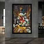 Quadro Decorativo Tio-Patinhas Rua - Modelo Big - Moldura Modesta Preta - Ambientado