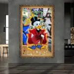 Quadro Decorativo Tio-Patinhas Trono - Moldura Big - Moldura Luxo Dourada - Ambientado