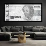 Quadro Decorativo Real Mármore - Modelo panoramico - Moldura Modesta Preta - Ambientado