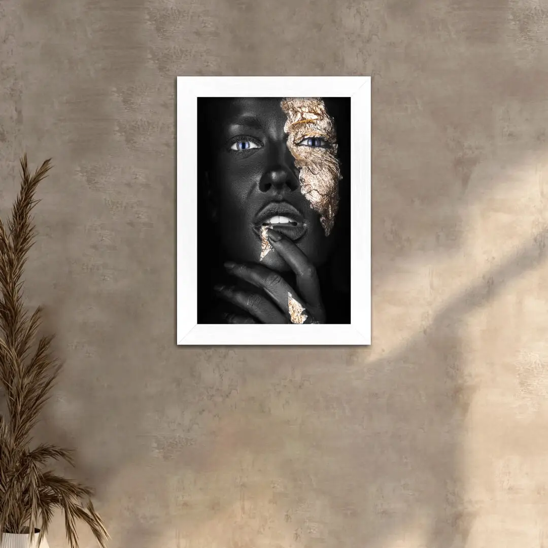 Quadro Decorativo Mulher-Faixa-Dourada - Imagem 2