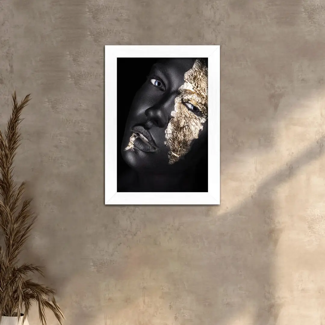 Quadro Decorativo Mulher-Afro-de-Ouro - Imagem 2