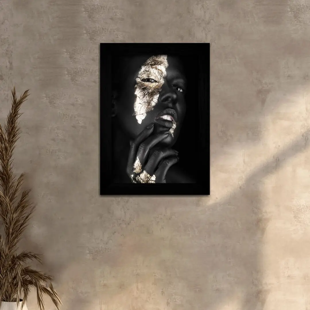 Quadro Decorativo BlackFace-Marcado - Moldura Preta - Quadro Decorativo BlackFace-Marcado - Moldura Preta -