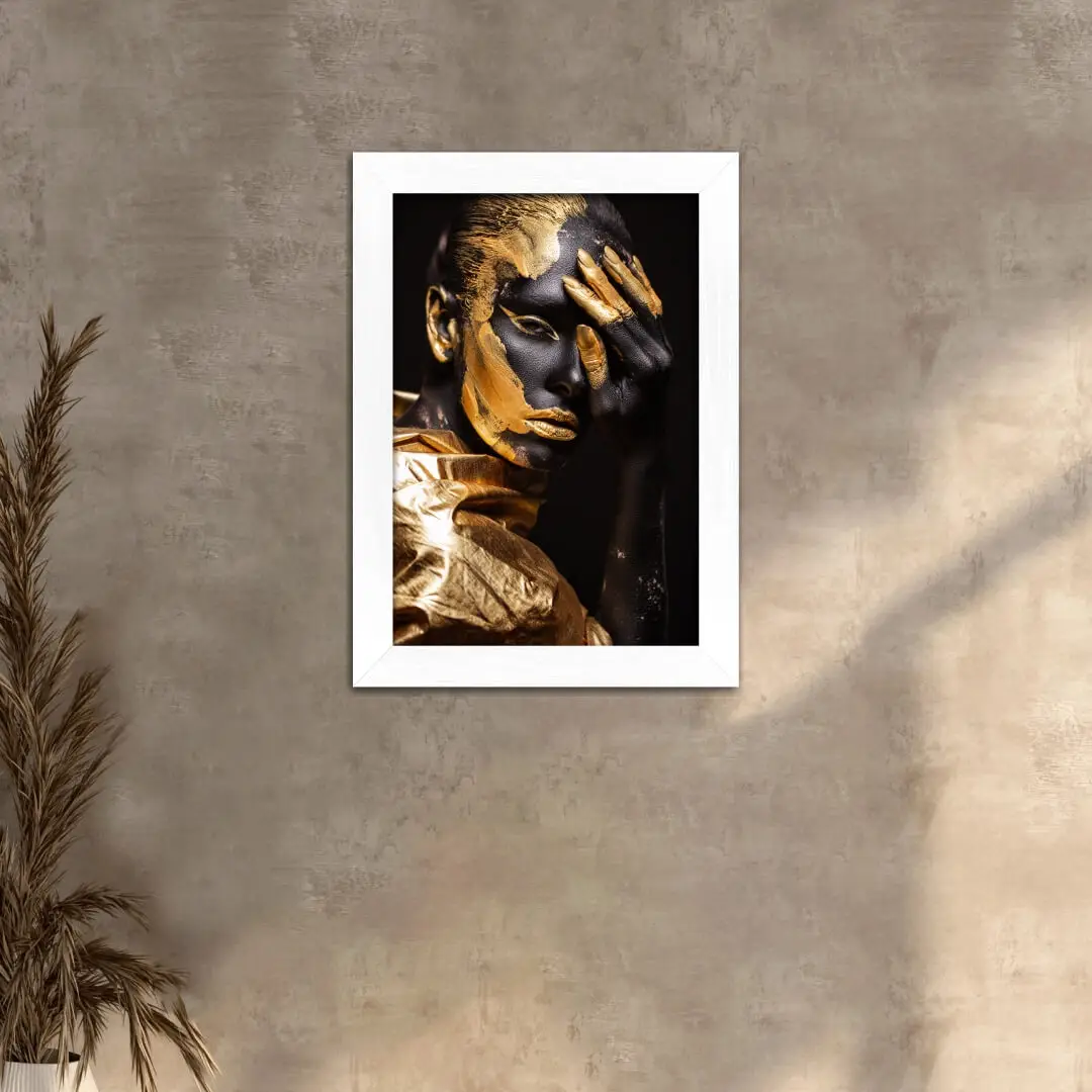 Quadro Decorativo Rosto Pintado-Tinta - Imagem 2