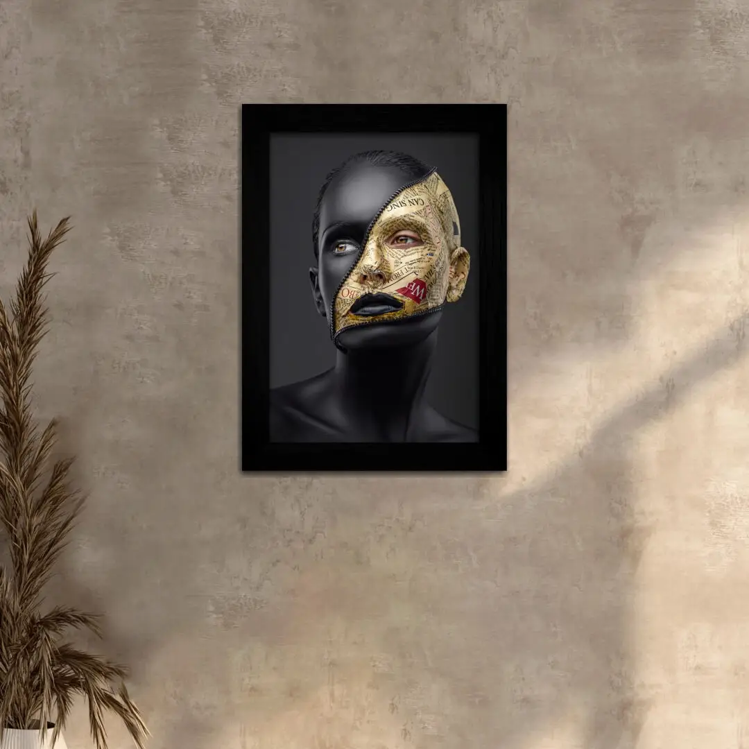 Quadro Decorativo Ziper - Moldura Preta - Quadro Decorativo Ziper - Moldura Preta -