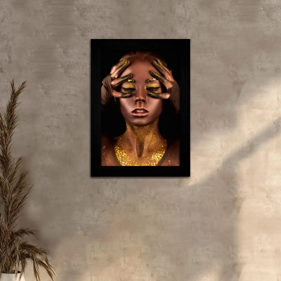 Quadro Decorativo Mulher-Modelo-Maquiada - Moldura Preta -Quadro Decorativo Mulher-Modelo-Maquiada - Moldura Preta - Quadro Decorativo Mulher-Modelo-Maquiada - Moldura Preta -