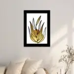 Quadros Decorativos Flor-Amarela-Branca - Moldura Preta -