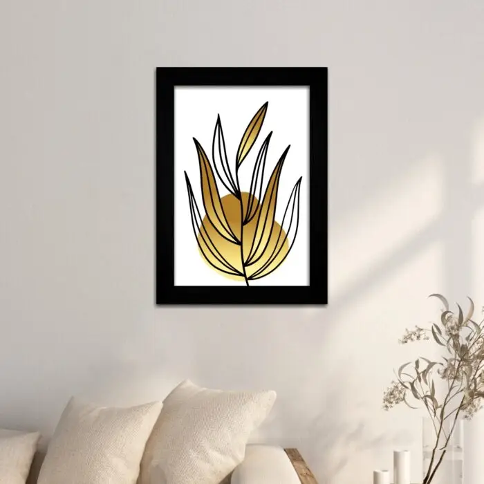 Quadros Decorativos Flor-Amarela-Branca - Moldura Preta -