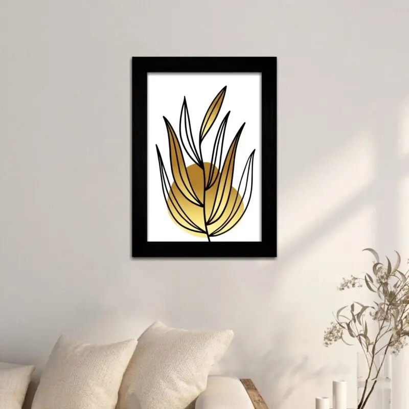 Quadros Decorativos Flor-Amarela-Branca - Moldura Preta -