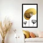 Quadro Decorativo Abstrato Dourado - Modelo Big's