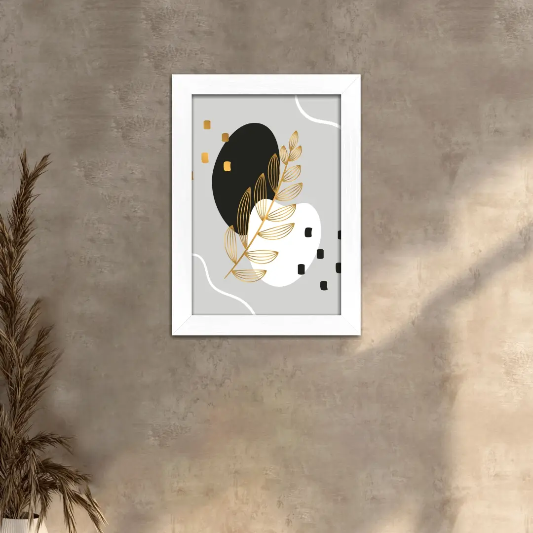 Quadro Decorativo Flor-Preta-e-Dourada - Imagem 2