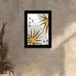 Quadro Decorativo Plantas Preta-e-Amarela - Moldura Preta -