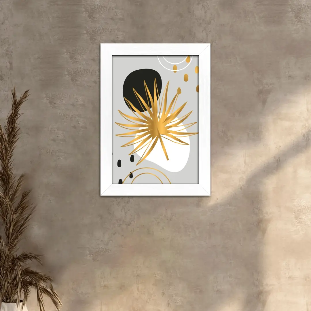 Quadro Decorativo Flor Dourada - Imagem 2