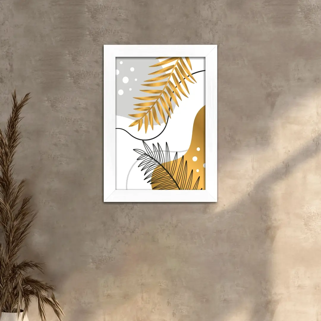 Quadro Decorativo Plantas Douradas-e-Preto - Imagem 2