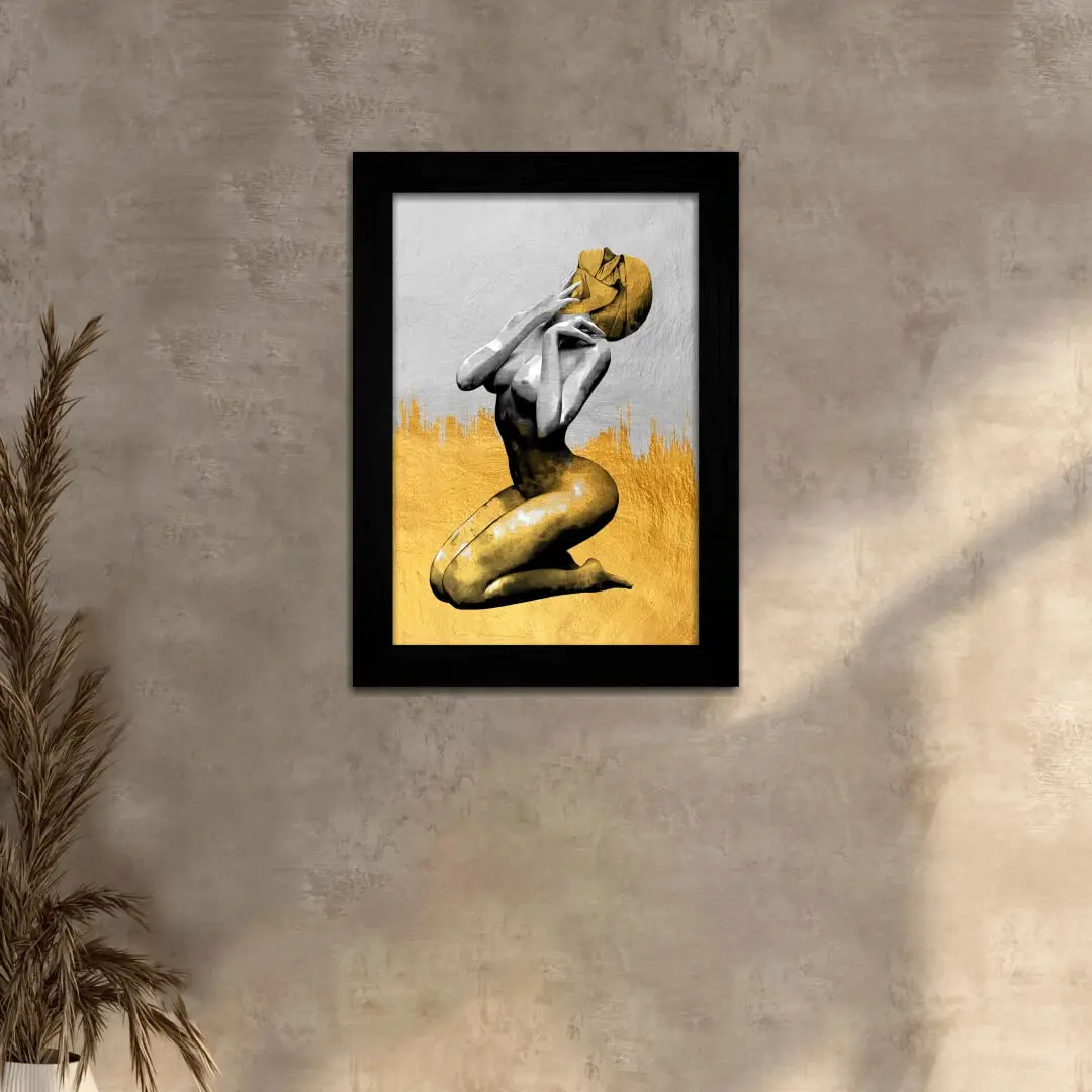 Quadro Decorativo Corpo De Mulher - Moldura Preta -